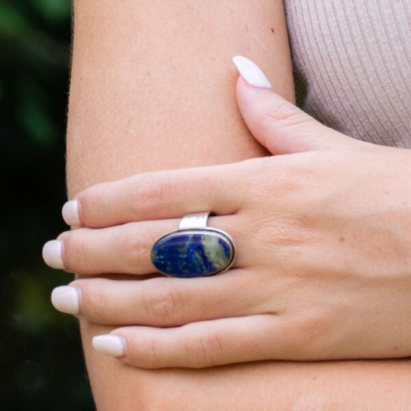 Semiprecious Lapis Stone Ring – Jewelry R4604