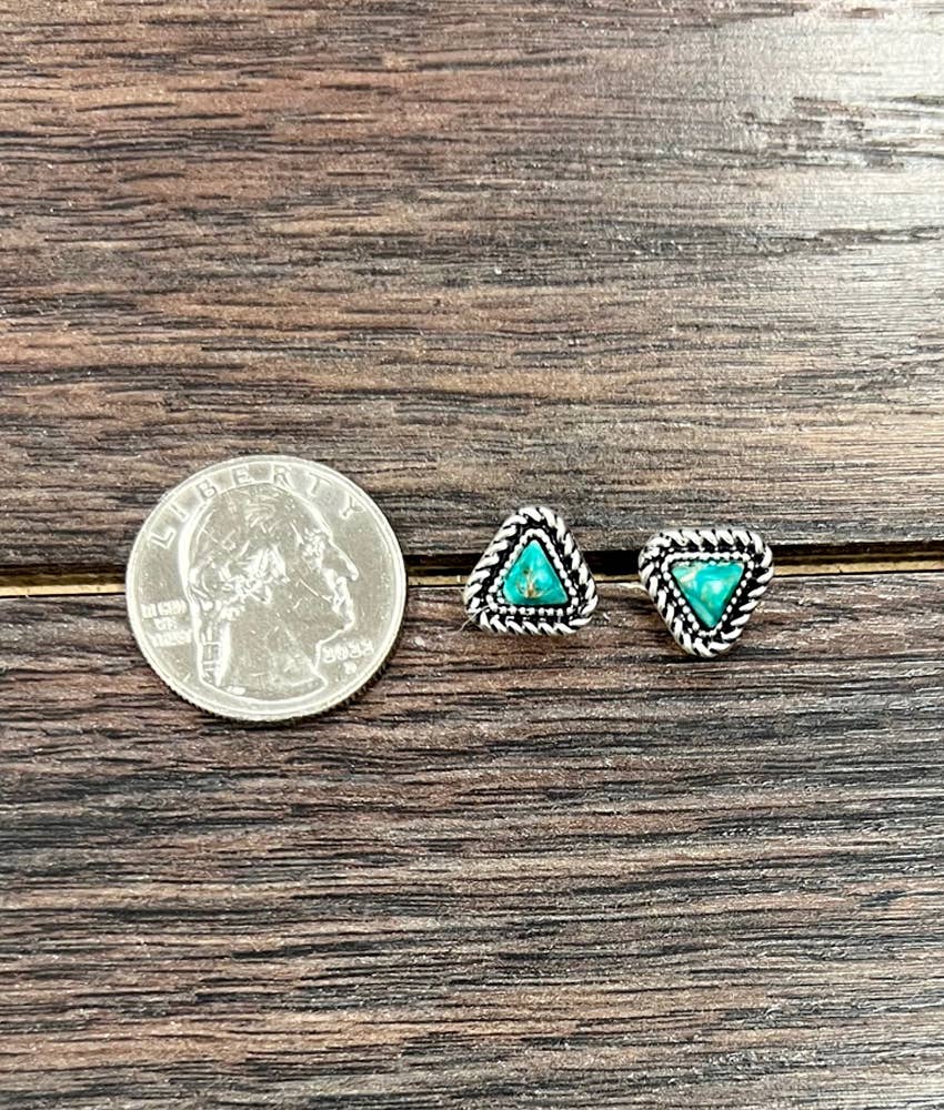 724795, 5mm Triangular Gemstone Stud Earrings