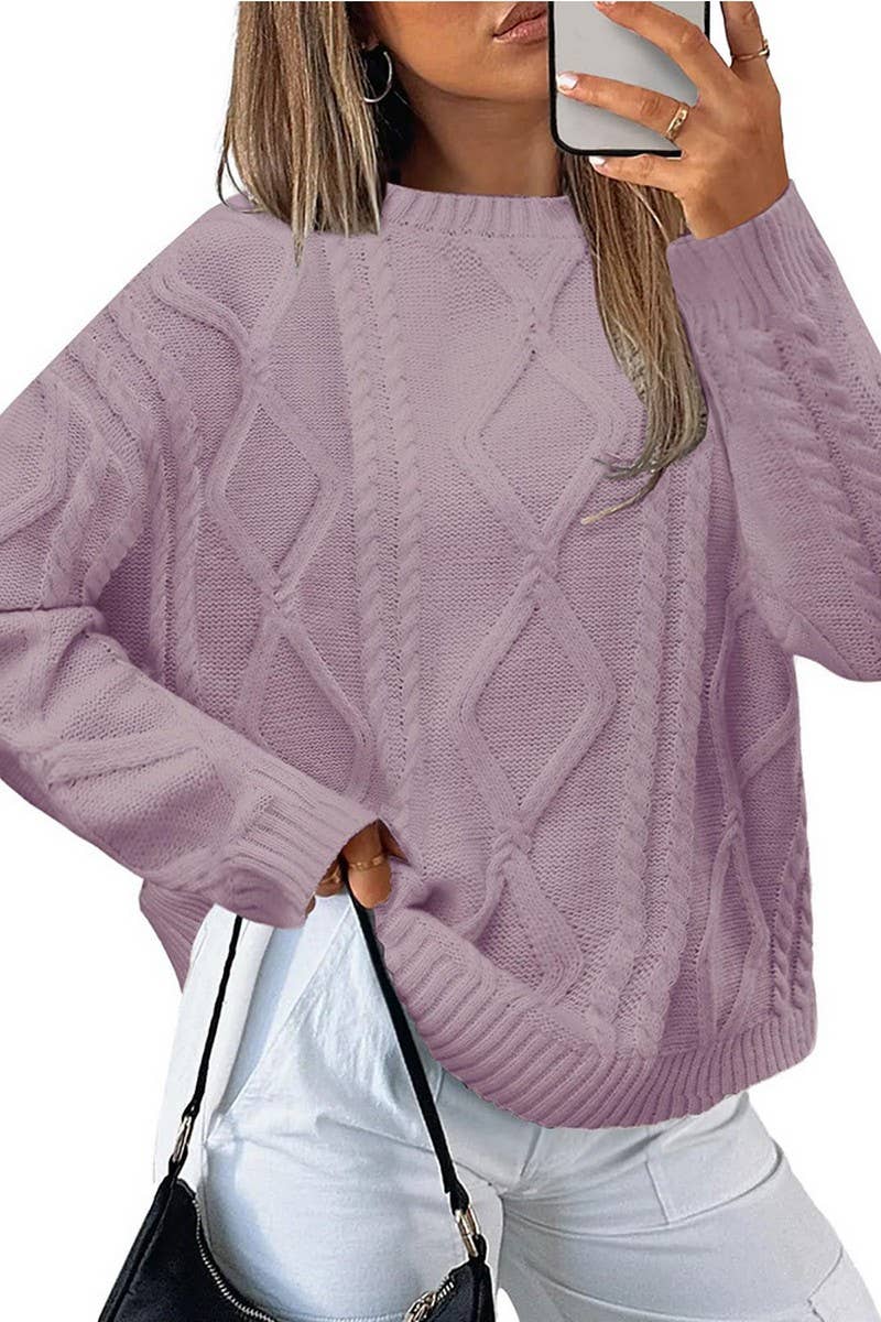 CWOSWL07714 VINTAGE CABLE KNIT SWEATER WOMENS Outerwear women’s