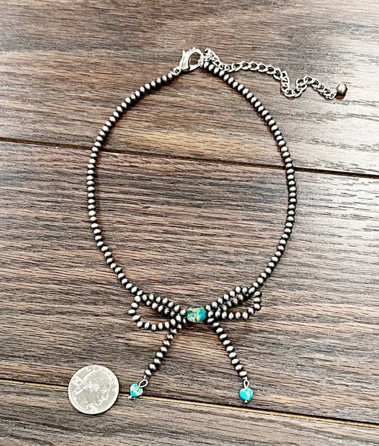 738339, Handmade 15" 4mm Navajo Bow Necklace