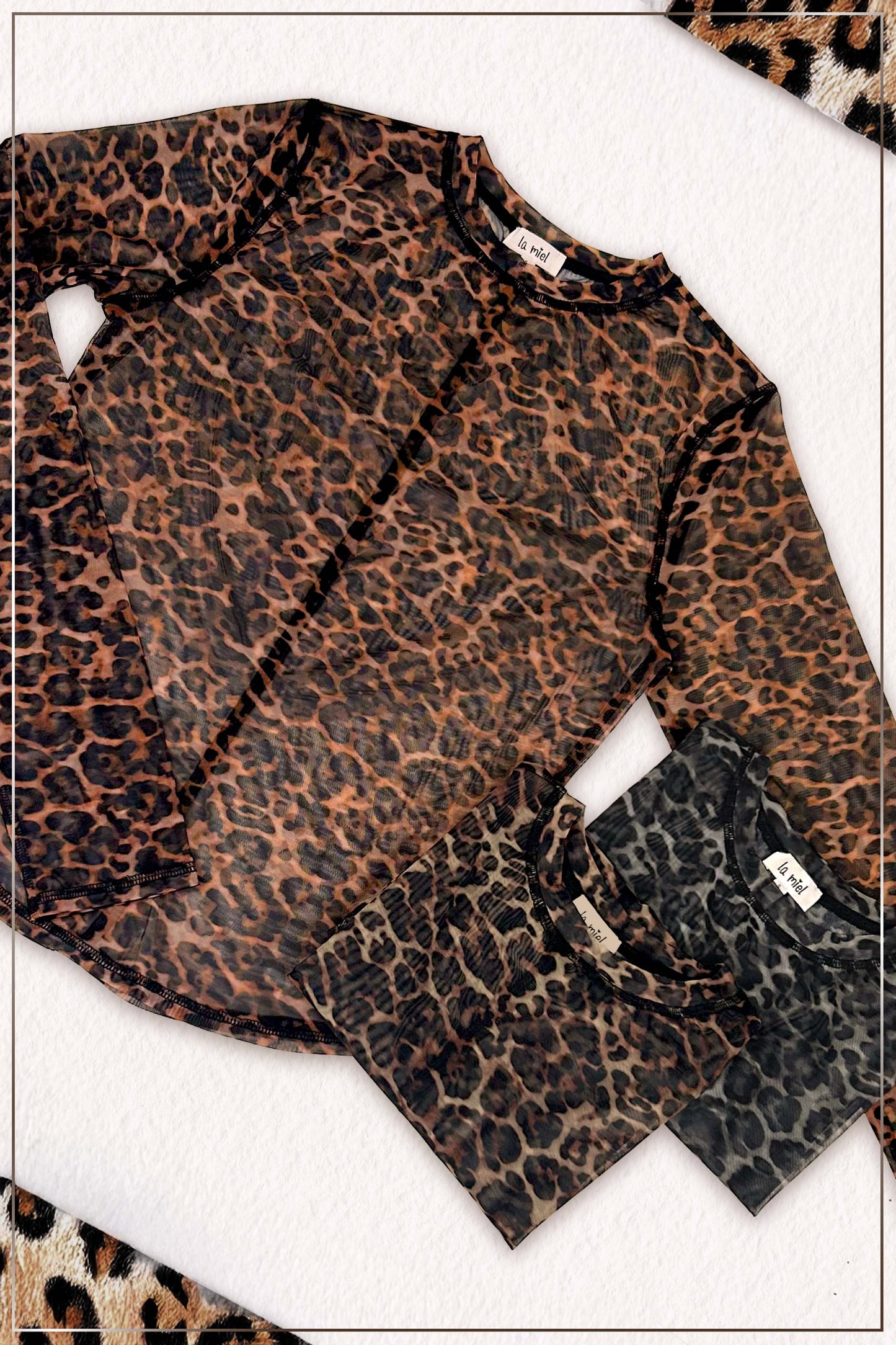 Shirts Women’s Leopard Mesh JDT7709