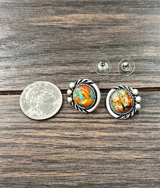 12mm Gemstone Stud Earrings 726410