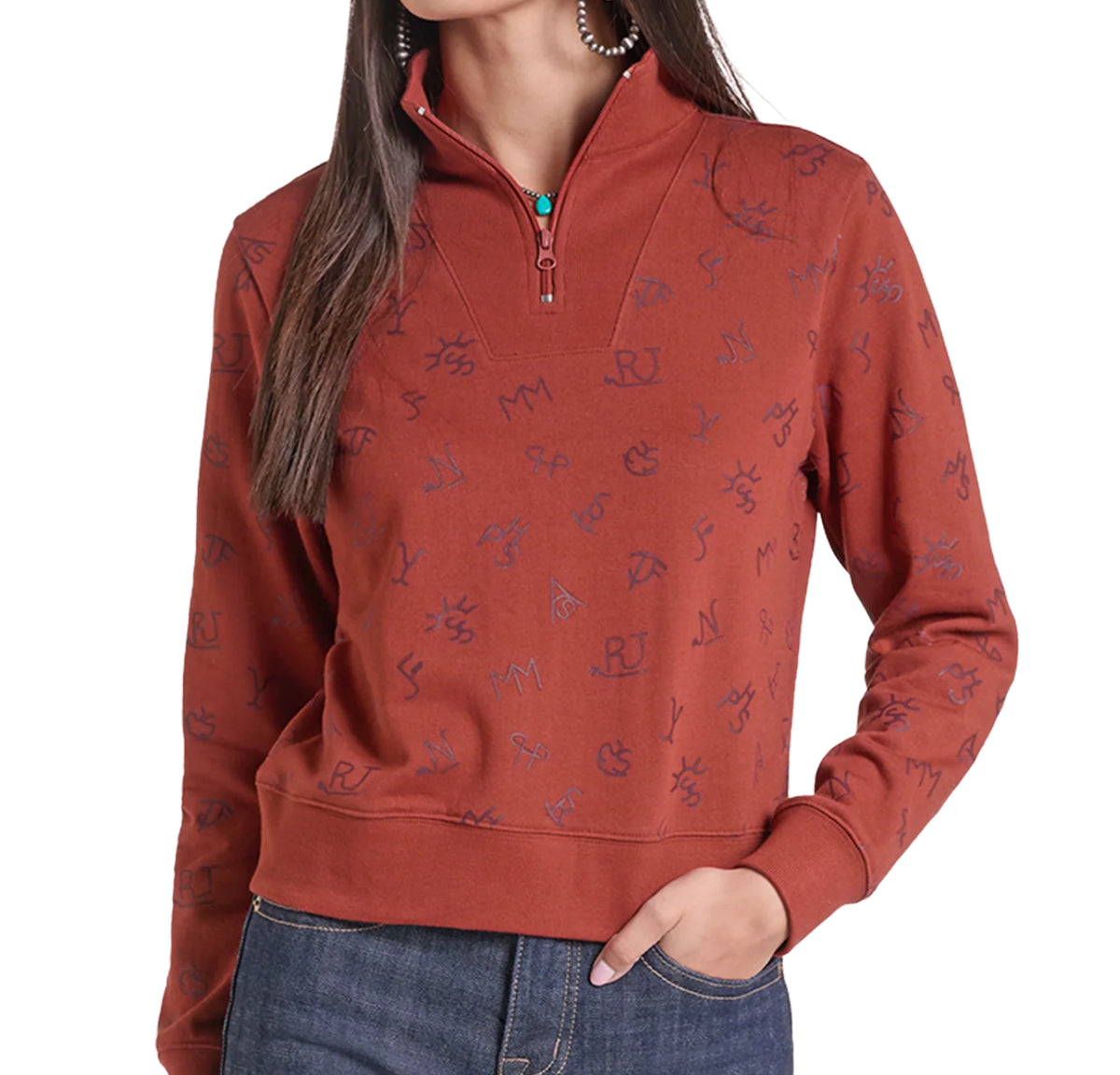 Outerwear Women’s Panhandle Rose Mojave Ranch Brand 1/4 Zip Pullover LW91T09680