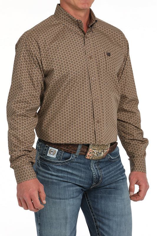 Shirts Men’s Cinch Long Sleeve Print Brown MTW1105881