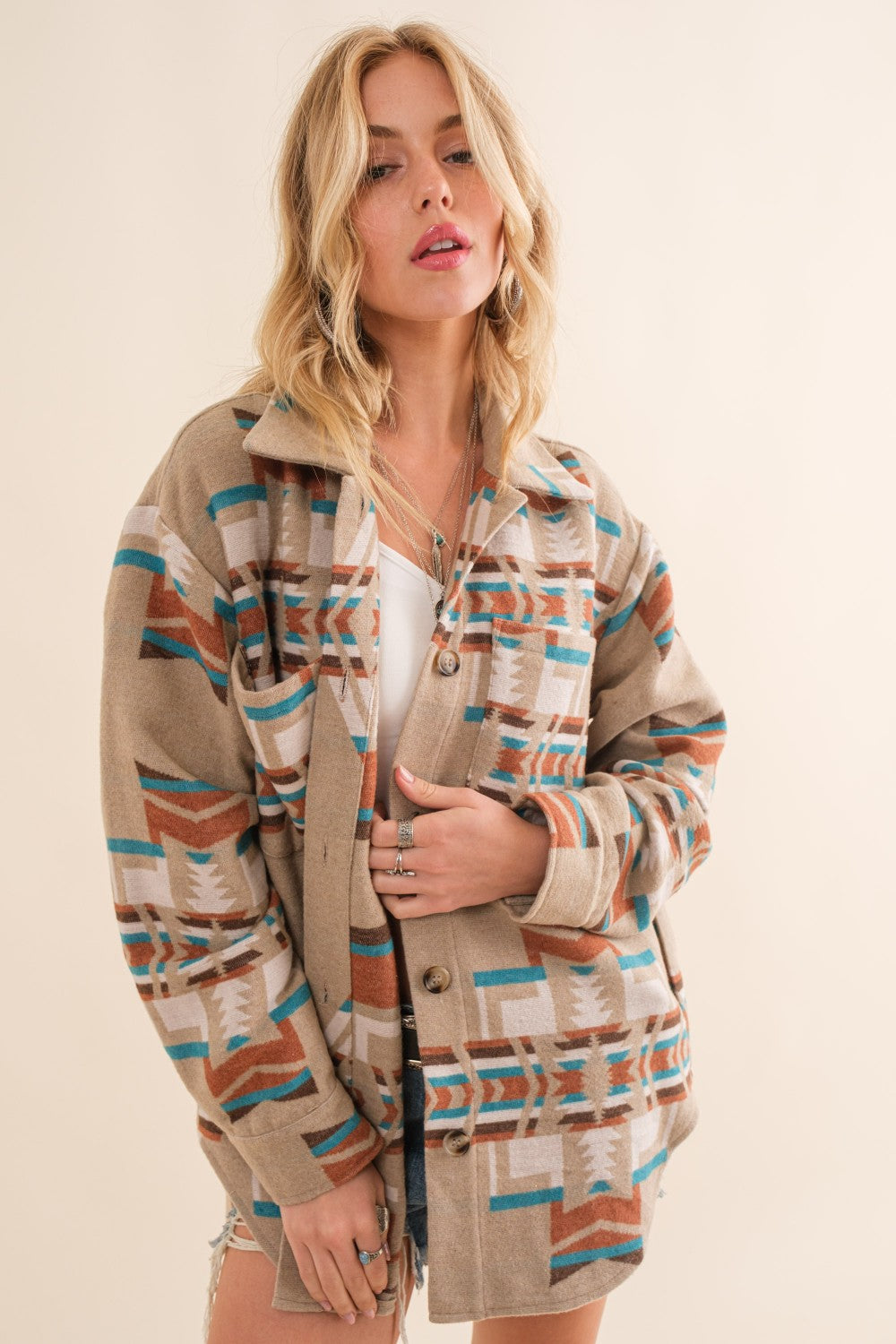 Outerwear Women’s Jacquard Mock Neck Jacket 32621J
