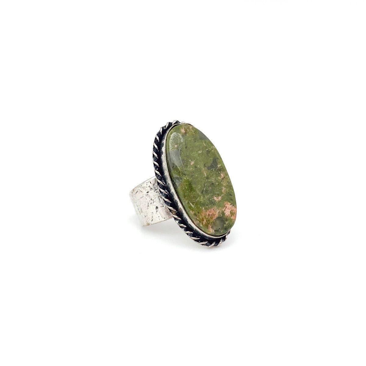Semiprecious Stone Ring – Unakite Jewelry R4610