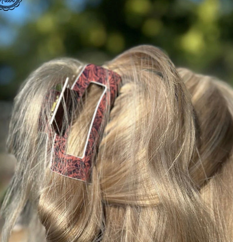 Hair Clip Tooled Babe Clip
