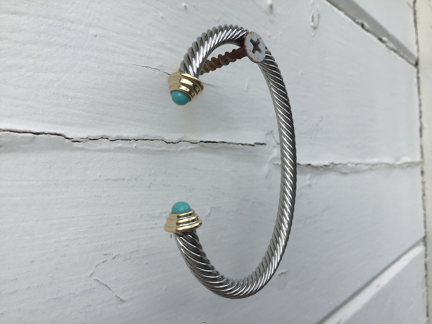 Jewelry MX Turquoise Cable Cuff Bracelet JB5062