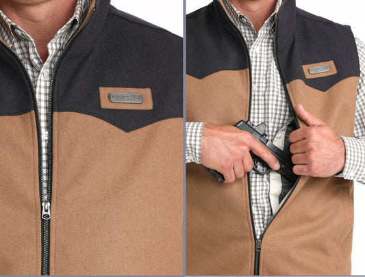 Men’s Cinch Wooly Vest brown/Black MWV1543014 Outerwear