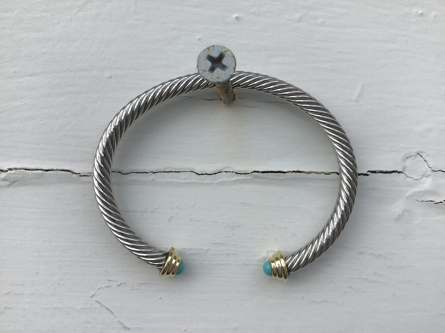 Jewelry MX Turquoise Cable Cuff Bracelet JB5062
