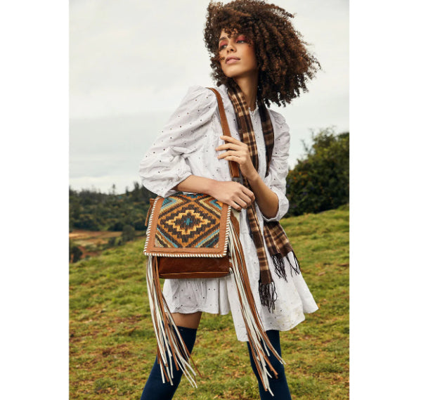 Purses Myra Bags Boho Chic Style Leather & Hairon Bag S-4403