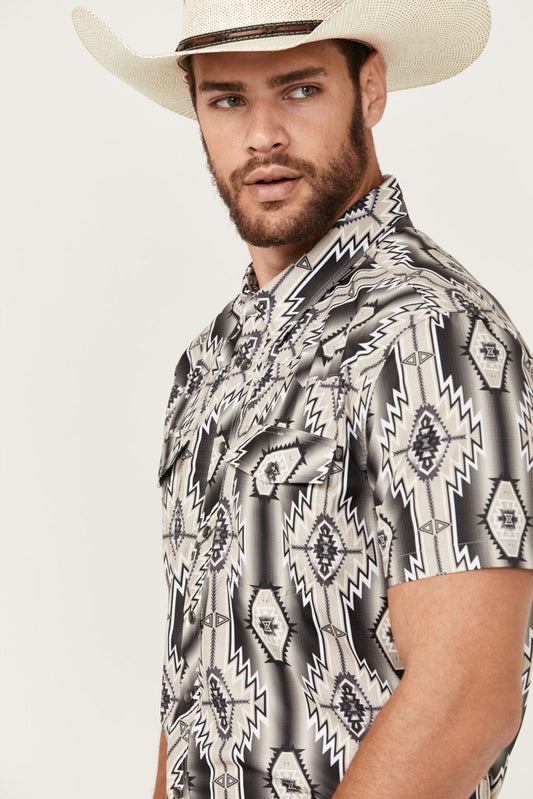 Men’s Rock&Roll Short Sleeve Aztec Snap TEK BMN3S04806