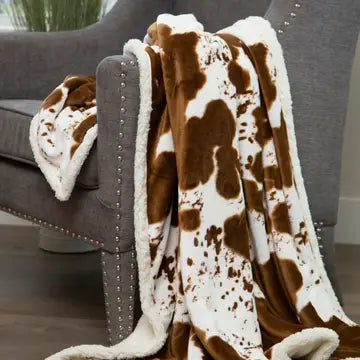 Beading Blankets Pillows Cow Hide Print Throw JP880