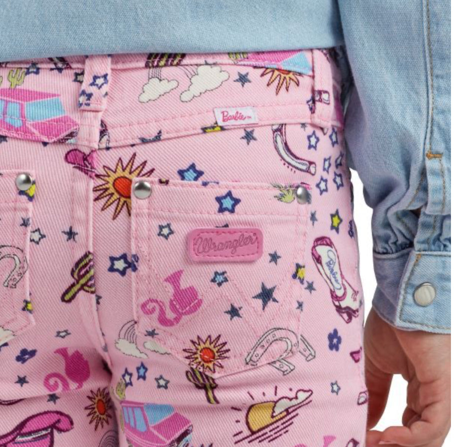 Girls Jeans Wrangler Pink Barbie Flare 112344859