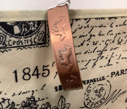 Etched Running Horses Copper Bracelet B418C