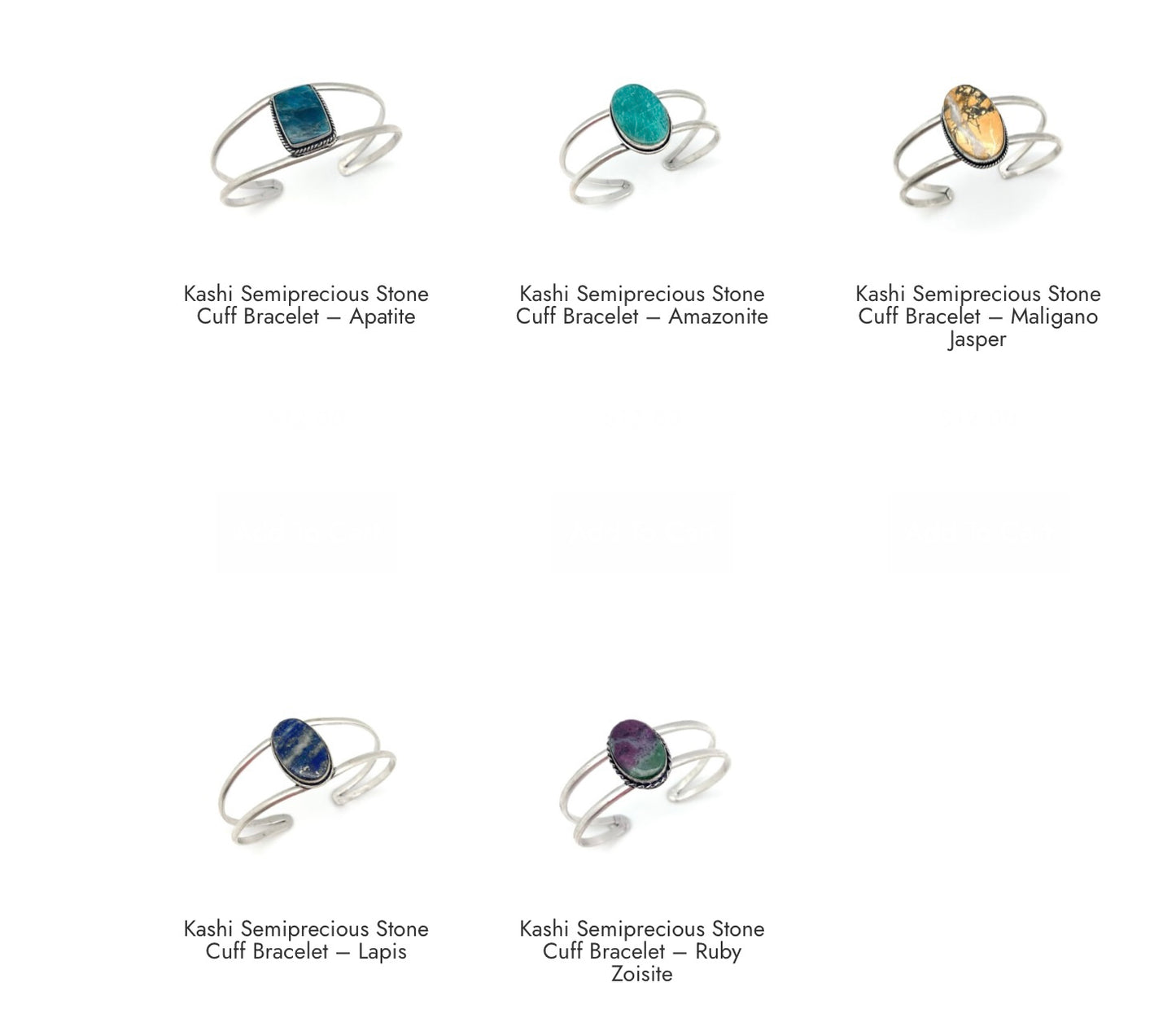 Cuff Bracelet Semiprecious Stones Jewelry