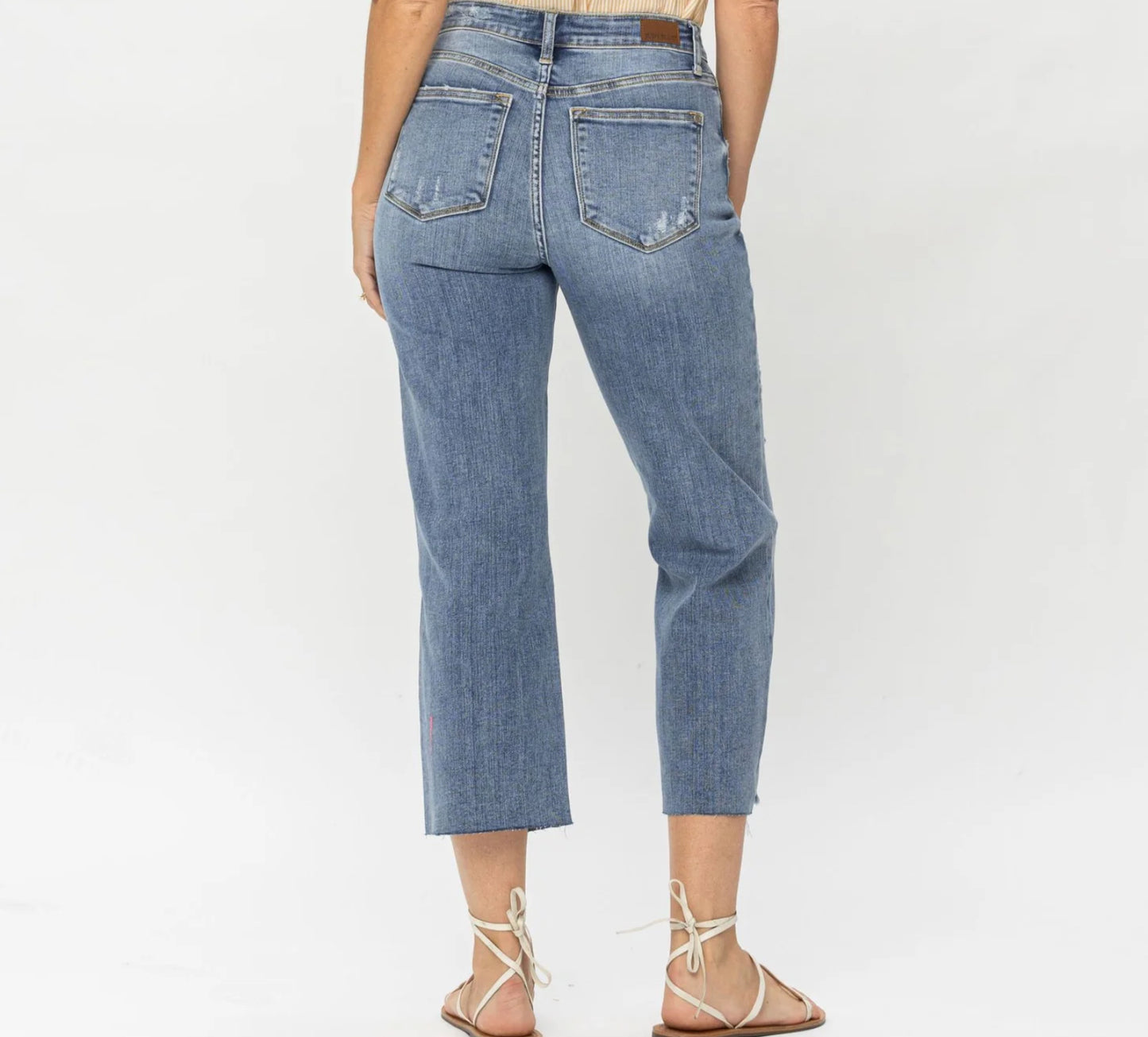 Jeans Women’s Judy Blue High Waisted Destroy Crop Wide Leg 82256
