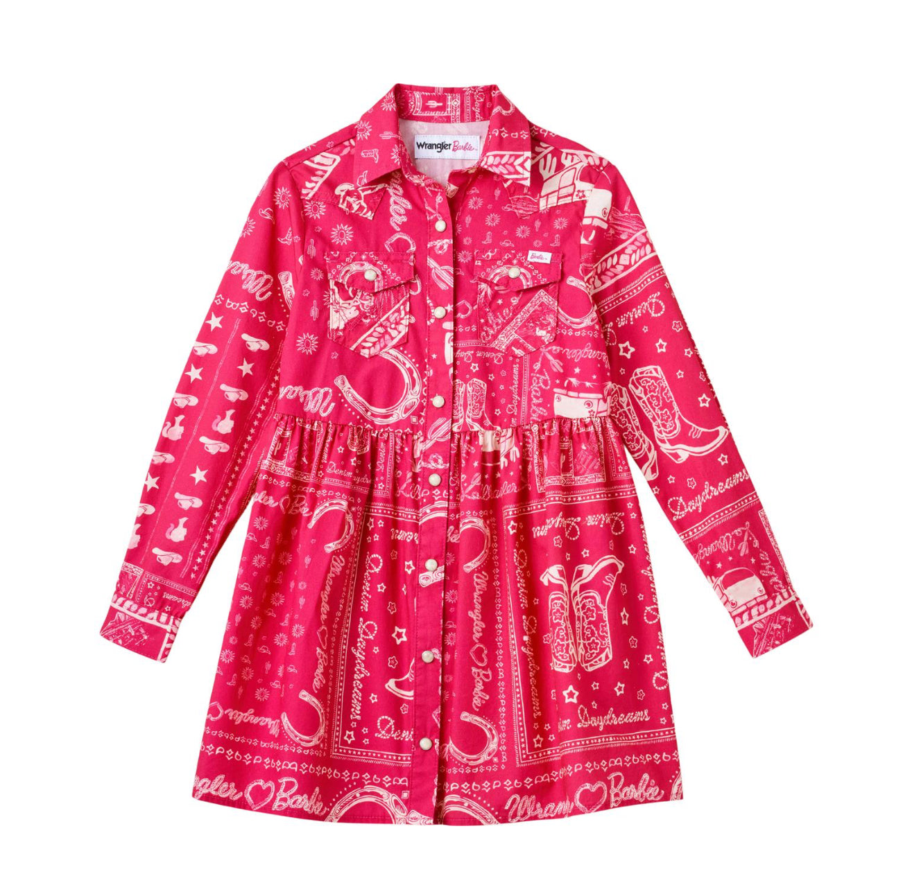 Girls Dress Barbie Pink Pearl Snap 112344905