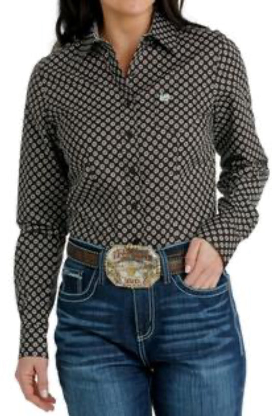 Shirts Women’s Cinch Button Up Brown MSW9164214