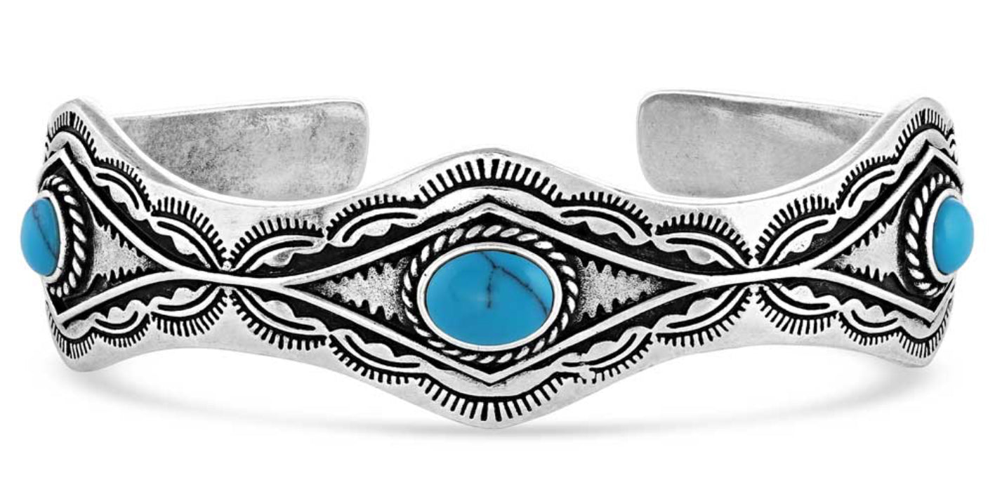 Jewelry Montana Silversmiths Seeing Eye Aztec Silver Cuff BC5029
