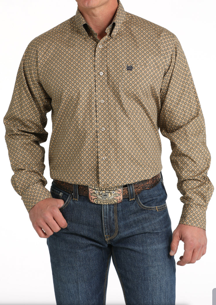 Shirts Mens Cinch Long Sleeve Geo Print MTW1105810