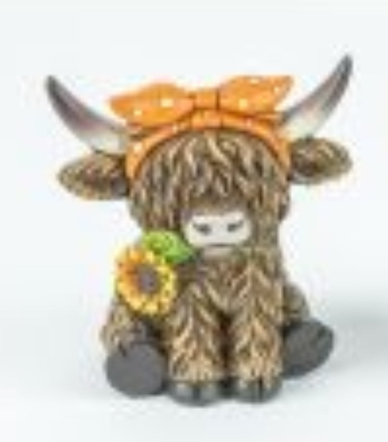 Home Decor Fall Highland Cow Table Top HH44150