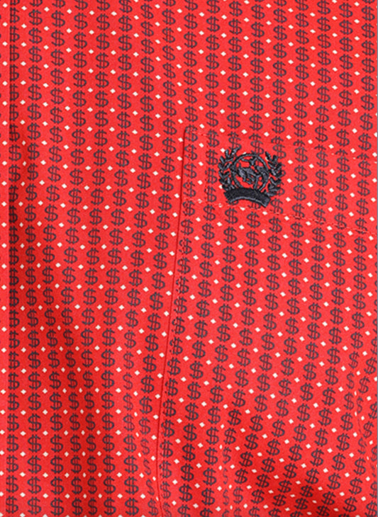 Shirts Mens Cinch Long Sleeve Red Money Print MTW1105801