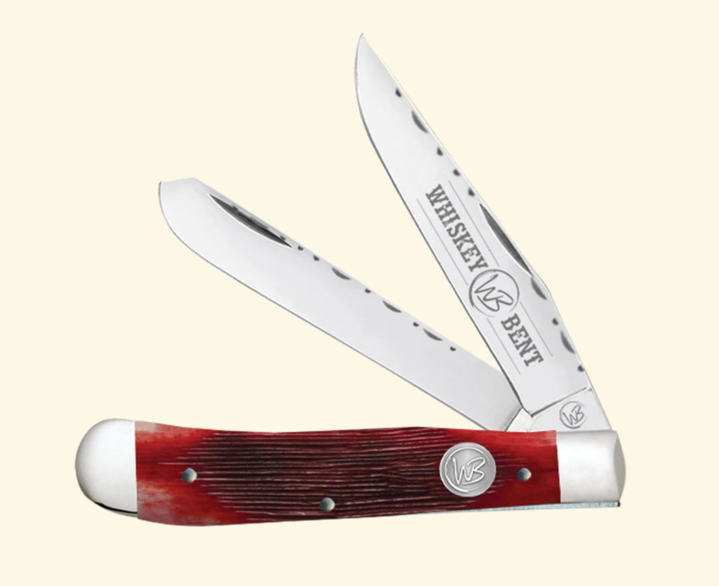 Accessories Knifes Whiskey Bent Black Cherry Jigged Bone Trapper WB15F-39