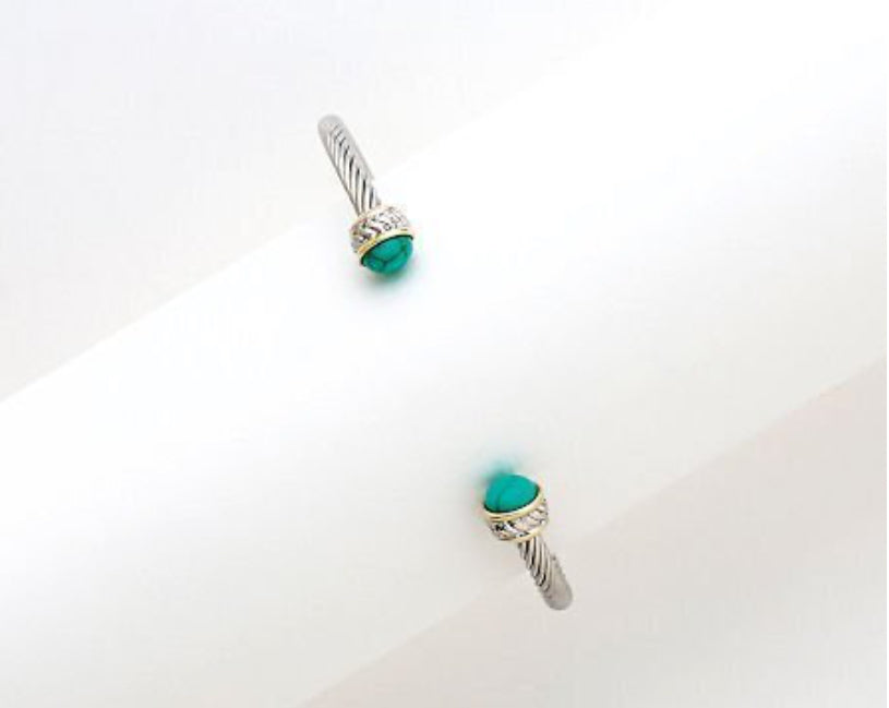 Jewelry MX Turquoise Cable Cuff Bracelet JB5213