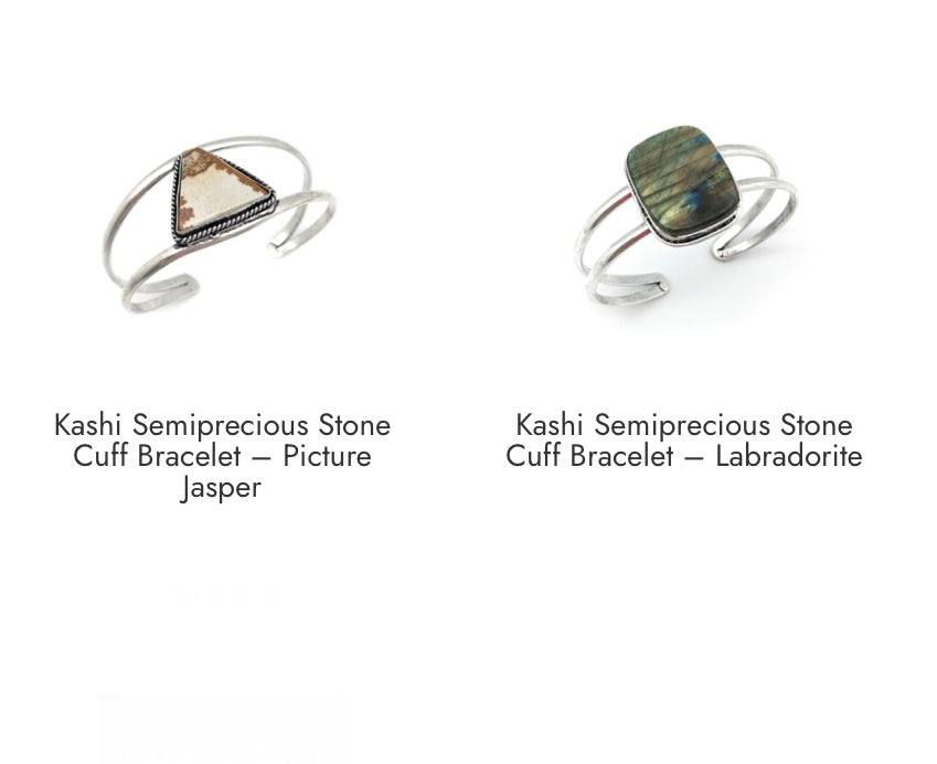 Cuff Bracelet Semiprecious Stones Jewelry