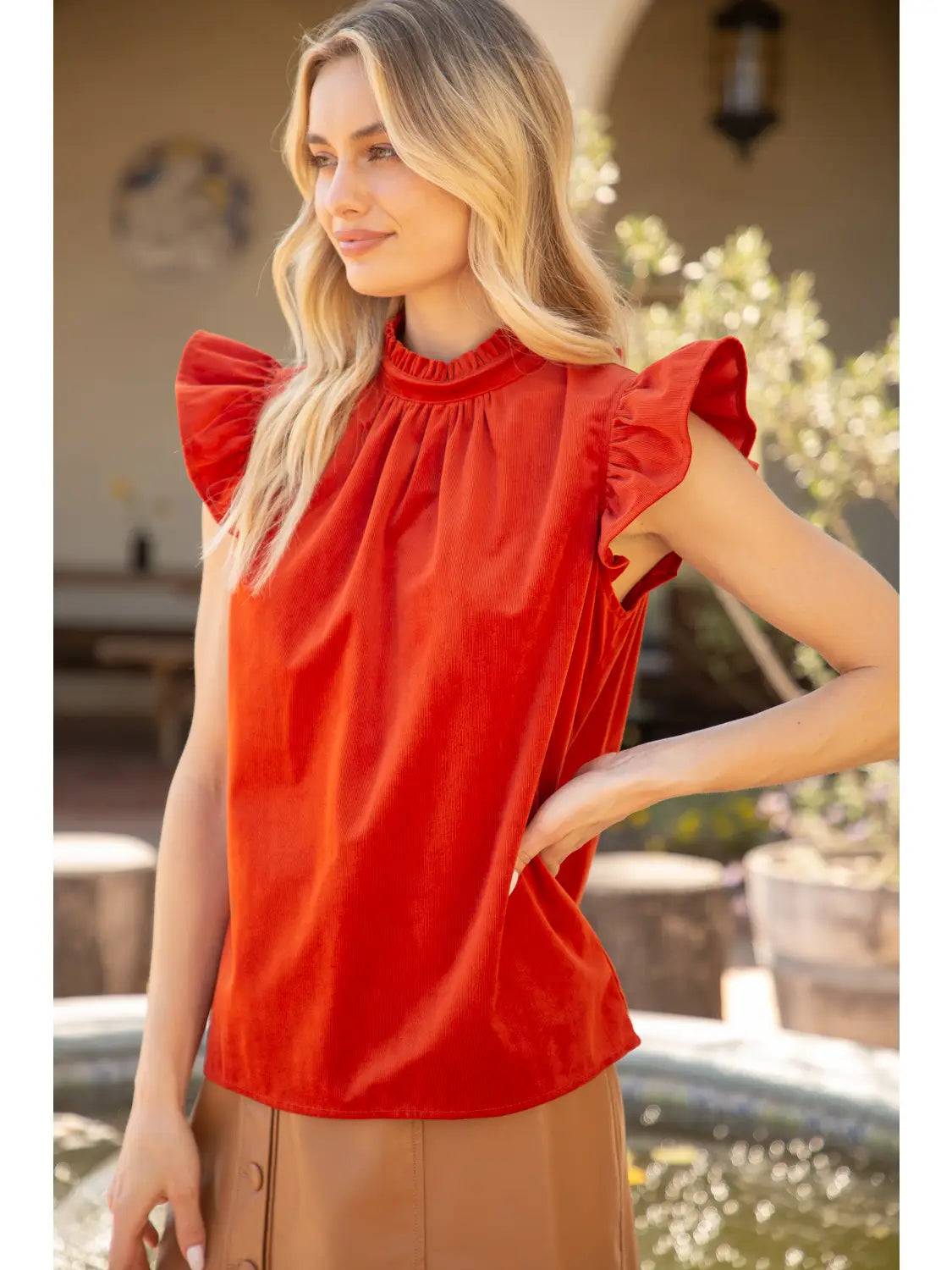 Shirt Women’s Ruffle Sleeve Tie Back 31652-26