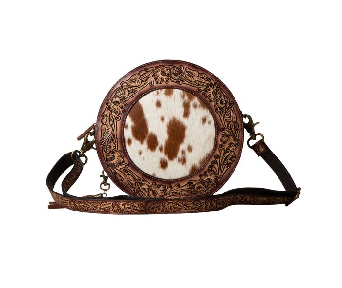 Purses Myra Bag Classic Country Hand-Tooled Round Bag S-7515