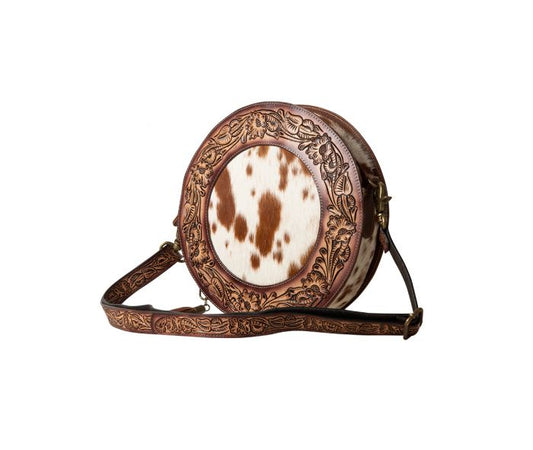 Purses Myra Bag Classic Country Hand-Tooled Round Bag S-7515