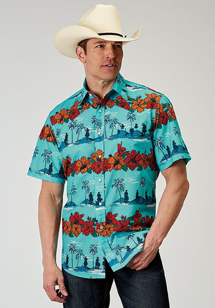 Shirts Mens Roper SS Snap Western Hawaiian 03-002-0064-0318