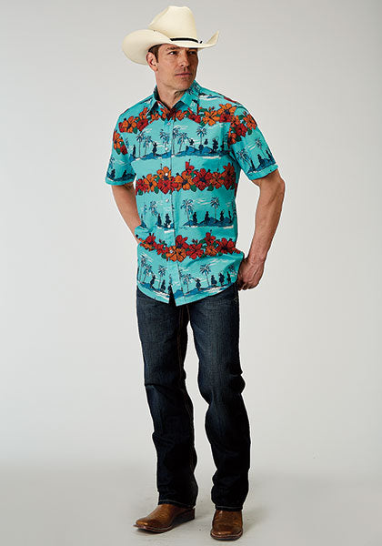 Shirts Mens Roper SS Snap Western Hawaiian 03-002-0064-0318