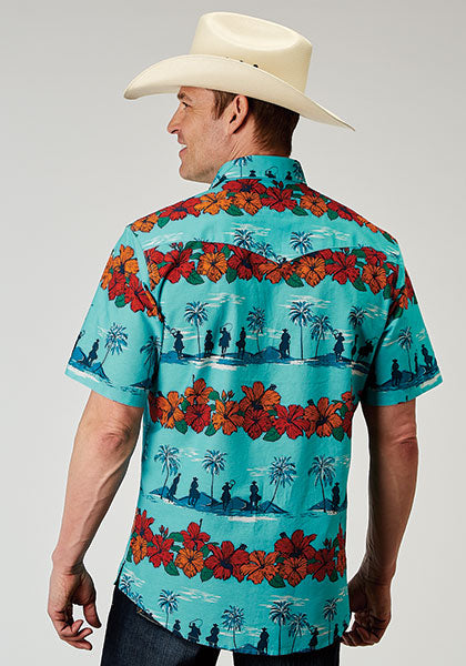 Shirts Mens Roper SS Snap Western Hawaiian 03-002-0064-0318