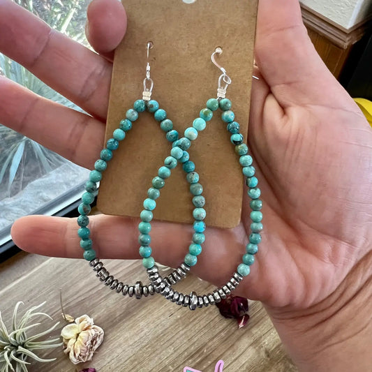 3mm Navajo pearl teardrop earrings 174