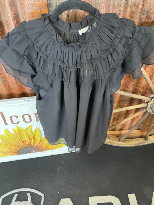 Shirts Women’s Sort Sleeve Ruffle T23160