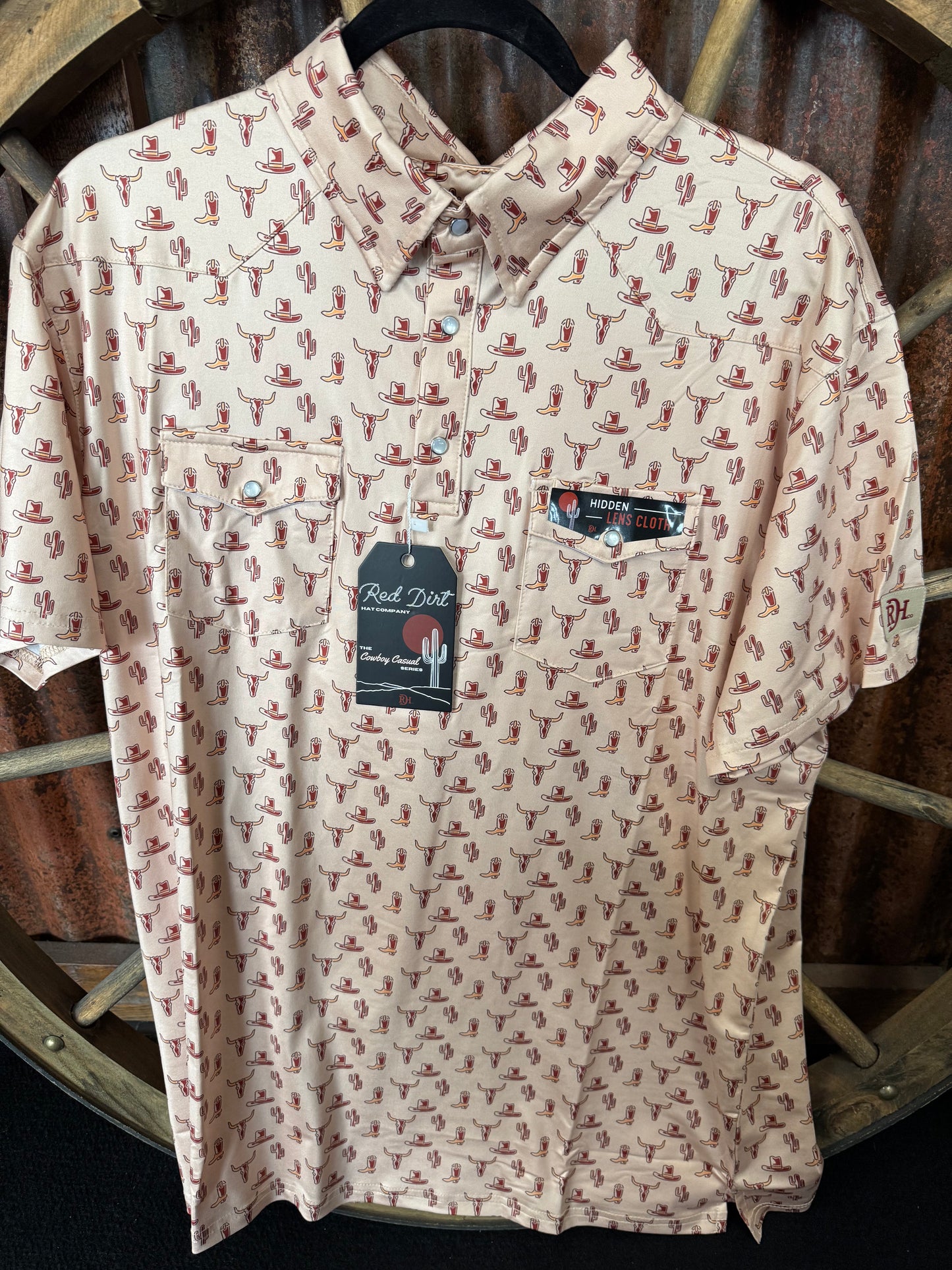 Shirts Men’s Red Dirt Polo Pearl Snap Wild West RDPSSWW