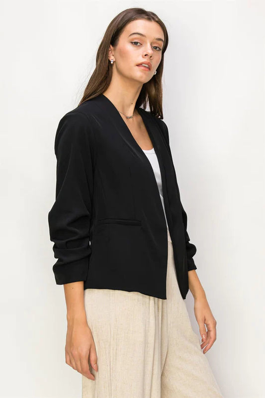 RUCHED SLEEVE BLAZER HF24E177