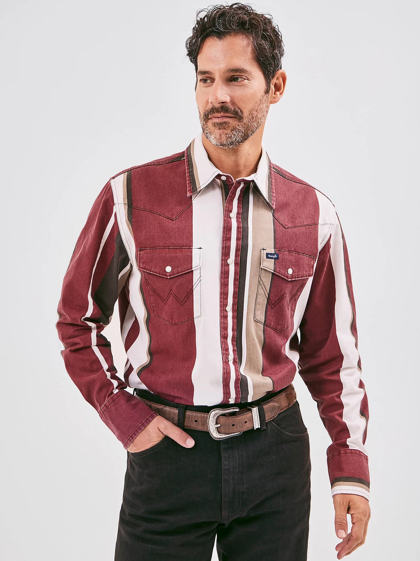 Shirts Mens Wrangler BRUSHPOPPER Red Multi 112358326