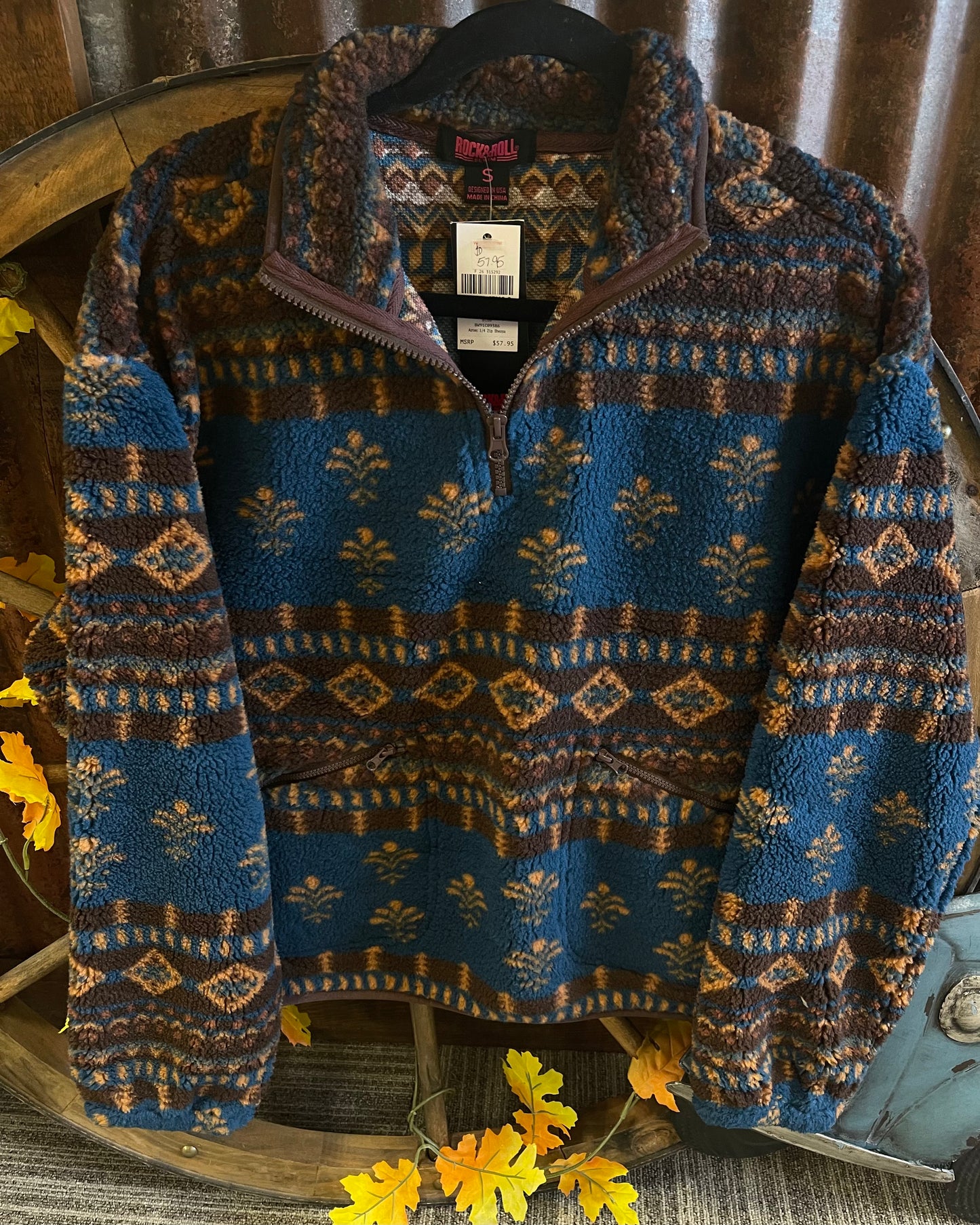 Outerwear Women’s Rock&Roll Aztec 1/4 Zip Sherpa BW91C09386