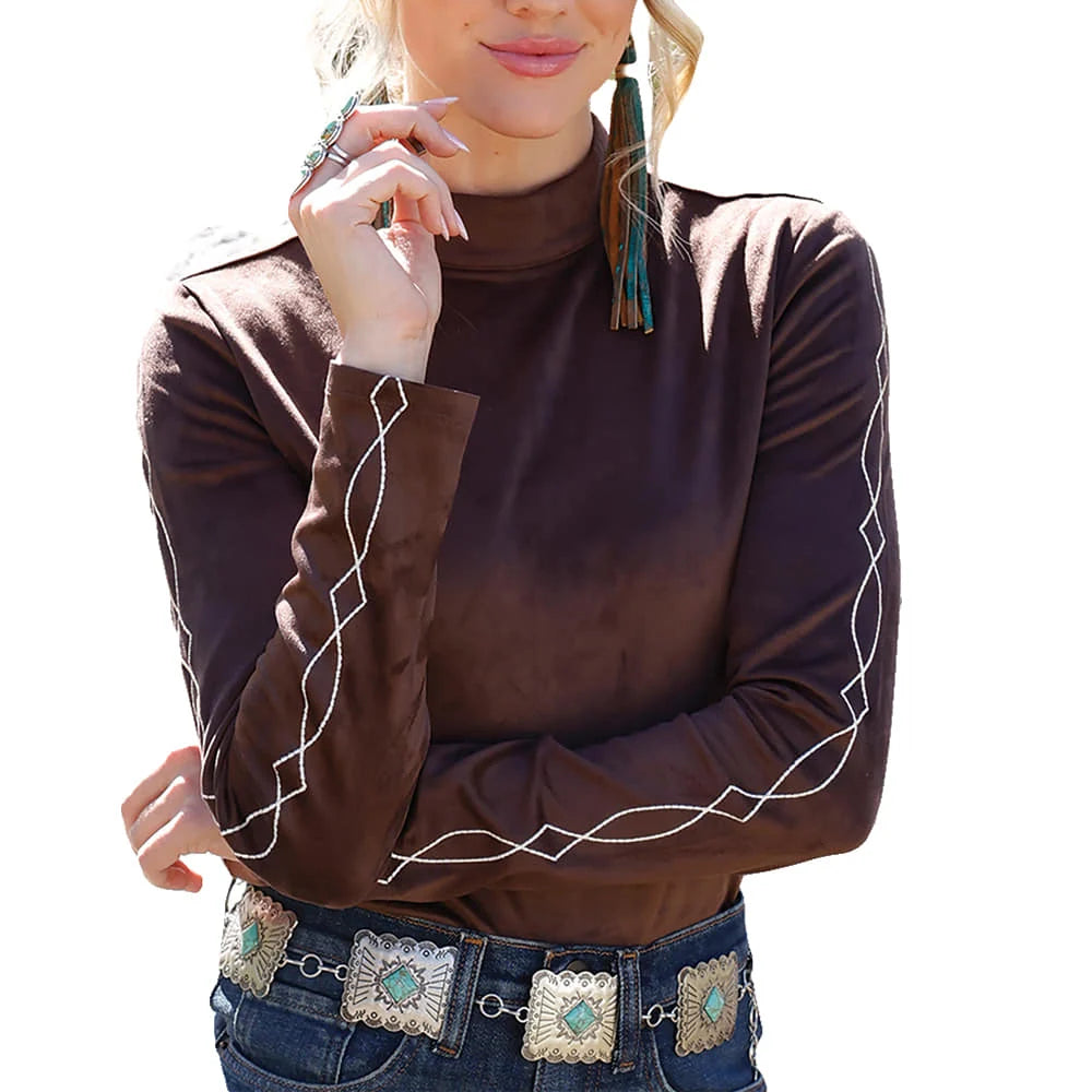 Shirts Women’s Cruel Micro Suede Embroidered Sleeve CTK7549001