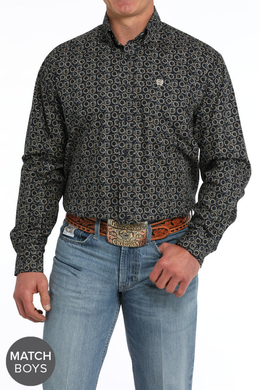 Shirts Mens Cinch Long Sleeve Rope Print MTW1105854