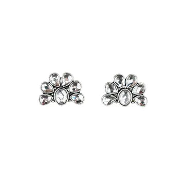 Jewelry Earrings Half Flower Rinestone E734CLR