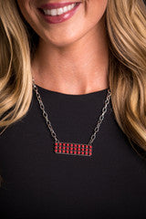 Jewelery Necklace Red Bar N1281RD