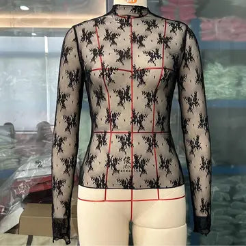 Shirt’s Women’s Sheer Lace Top RCWJ01193