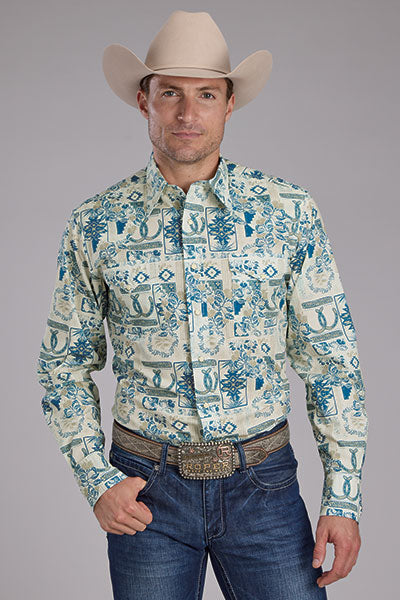 Shirts Men’s Roper Long Sleeve Snap Tropical Resort 03-050-0064-0246