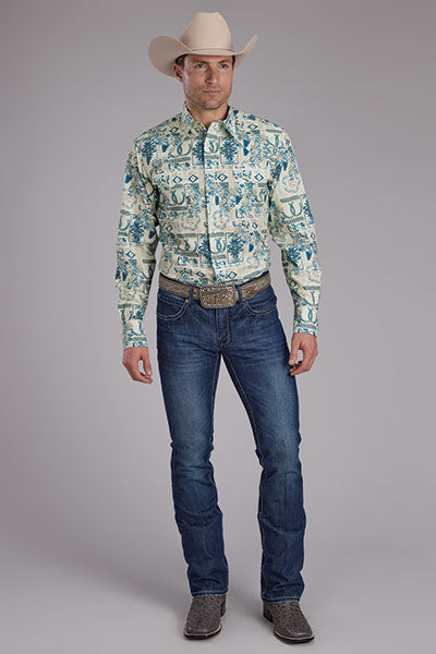 Shirts Men’s Roper Long Sleeve Snap Tropical Resort 03-050-0064-0246