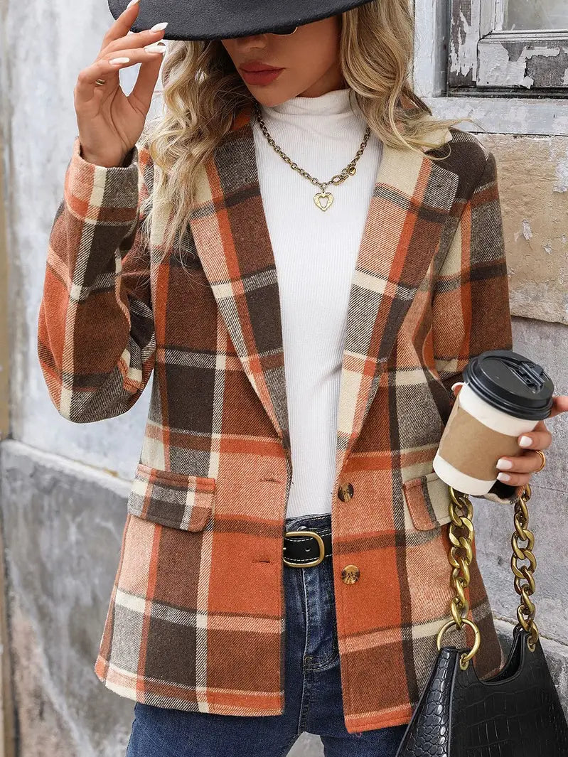 Outerwear Women’s Button Lapel Blazer CWOCO0651